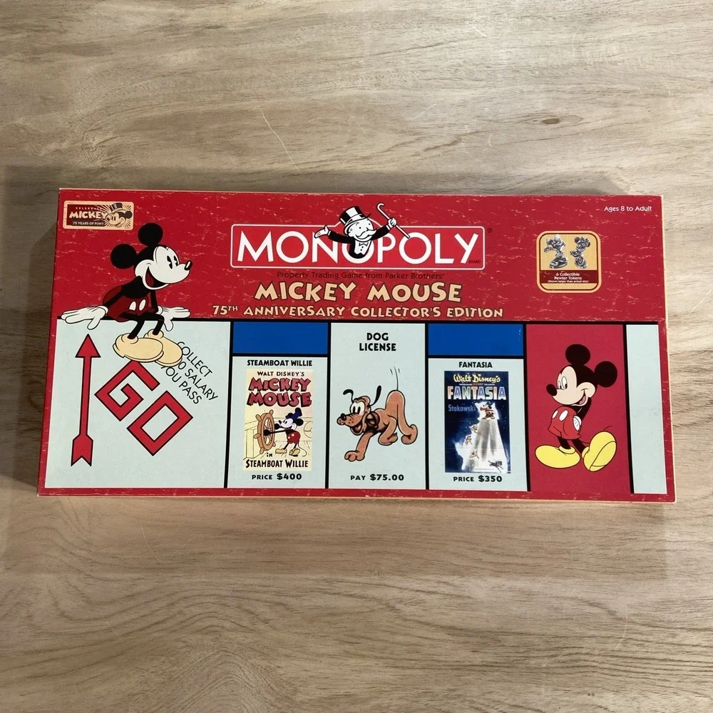 Parker Bro Pop Culture Monop  Monopoly - Mickey‎ Mouse 75th Anniversar Box EX/NM